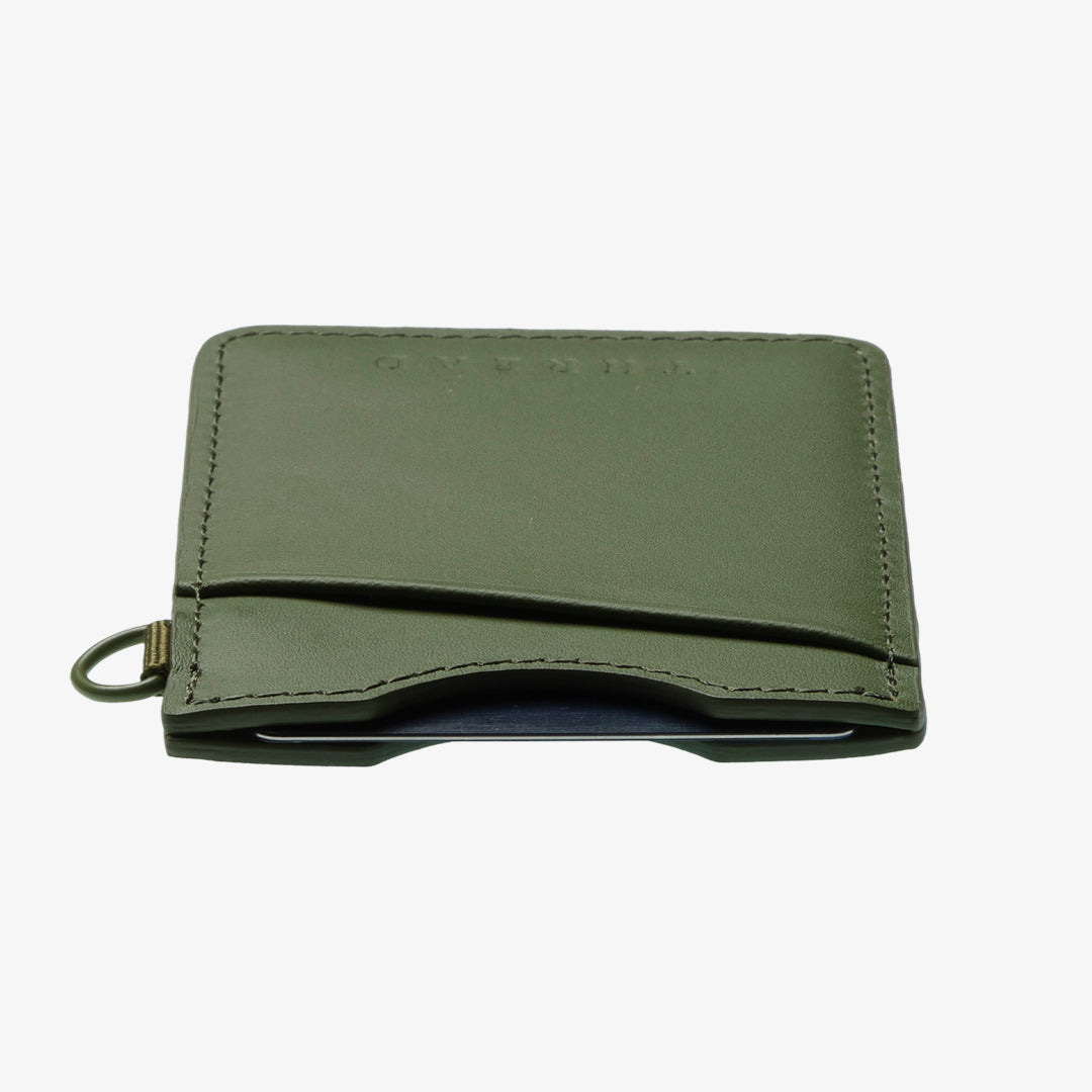 Vertical Leather Wallet - Olive - Thread®