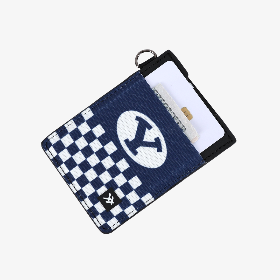 BYU Checker - Vertical Leather Wallet