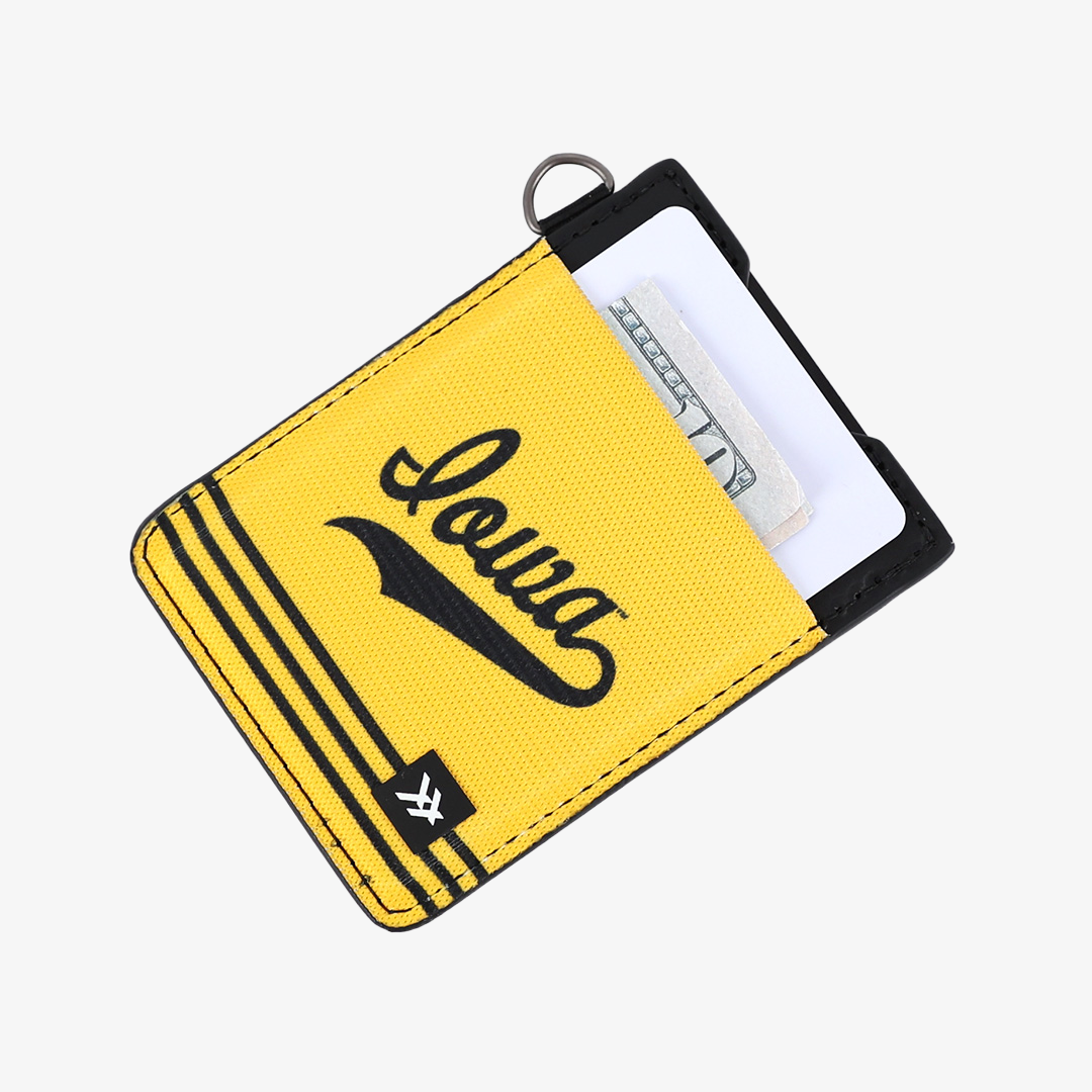 University of Iowa Yellow - Vertical Leather Wallet