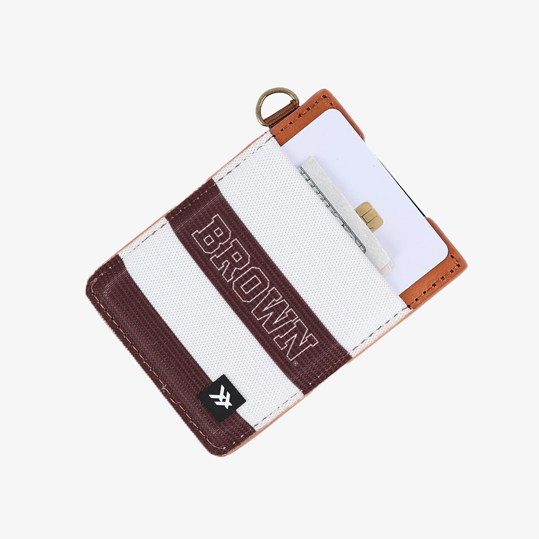 Brown Stripes - Vertical Leather Wallet