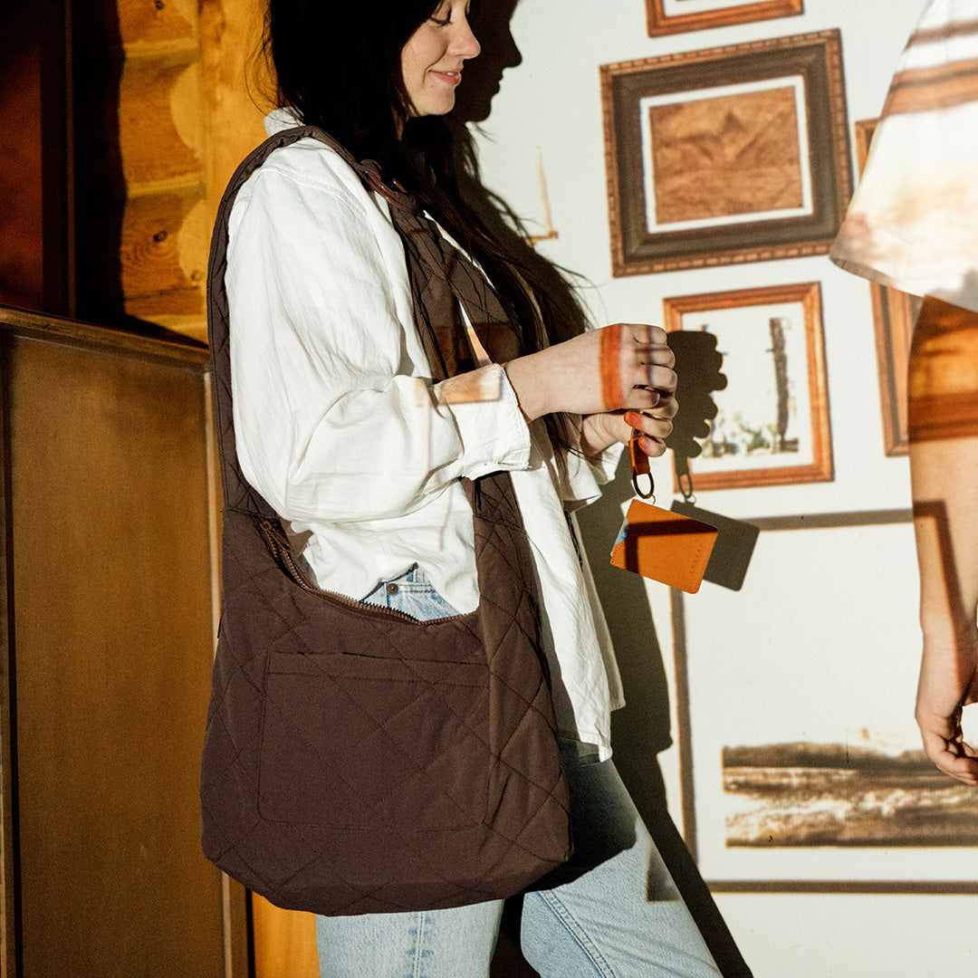 Large Slouchy Shoulder Bag - Chocolate Quilted - Thread®