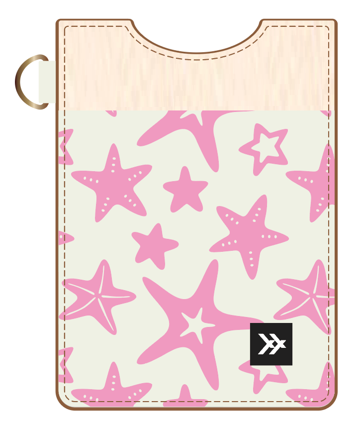 Starfish Pink Vertical Leather Wallet