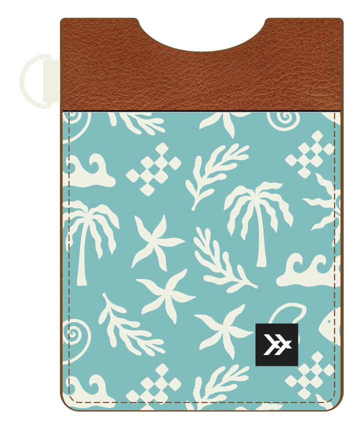 High Tide Blue Vertical Leather Wallet
