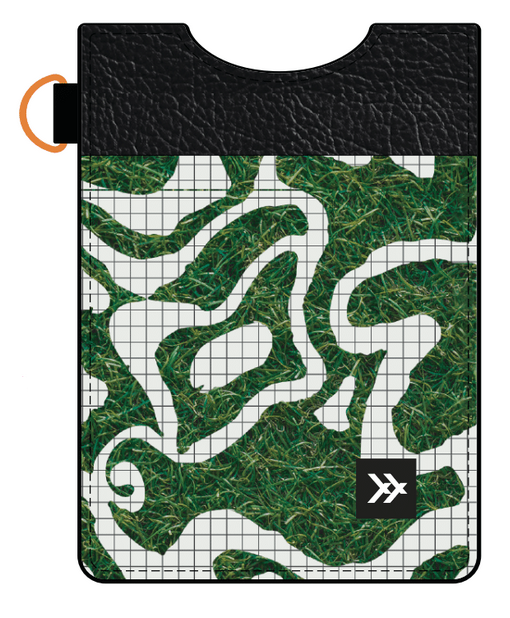 Grassy Grid - Vertical Leather Wallet