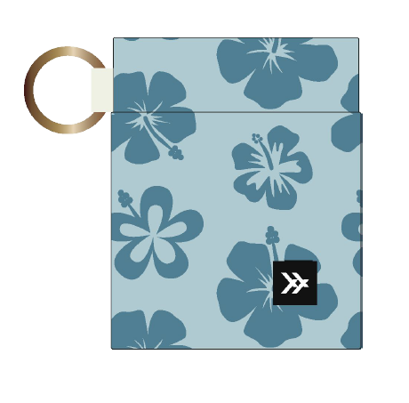 Hawaiian Floral Blue Elastic Wallet