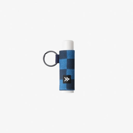Denim Check Chapstick Holder Keychain