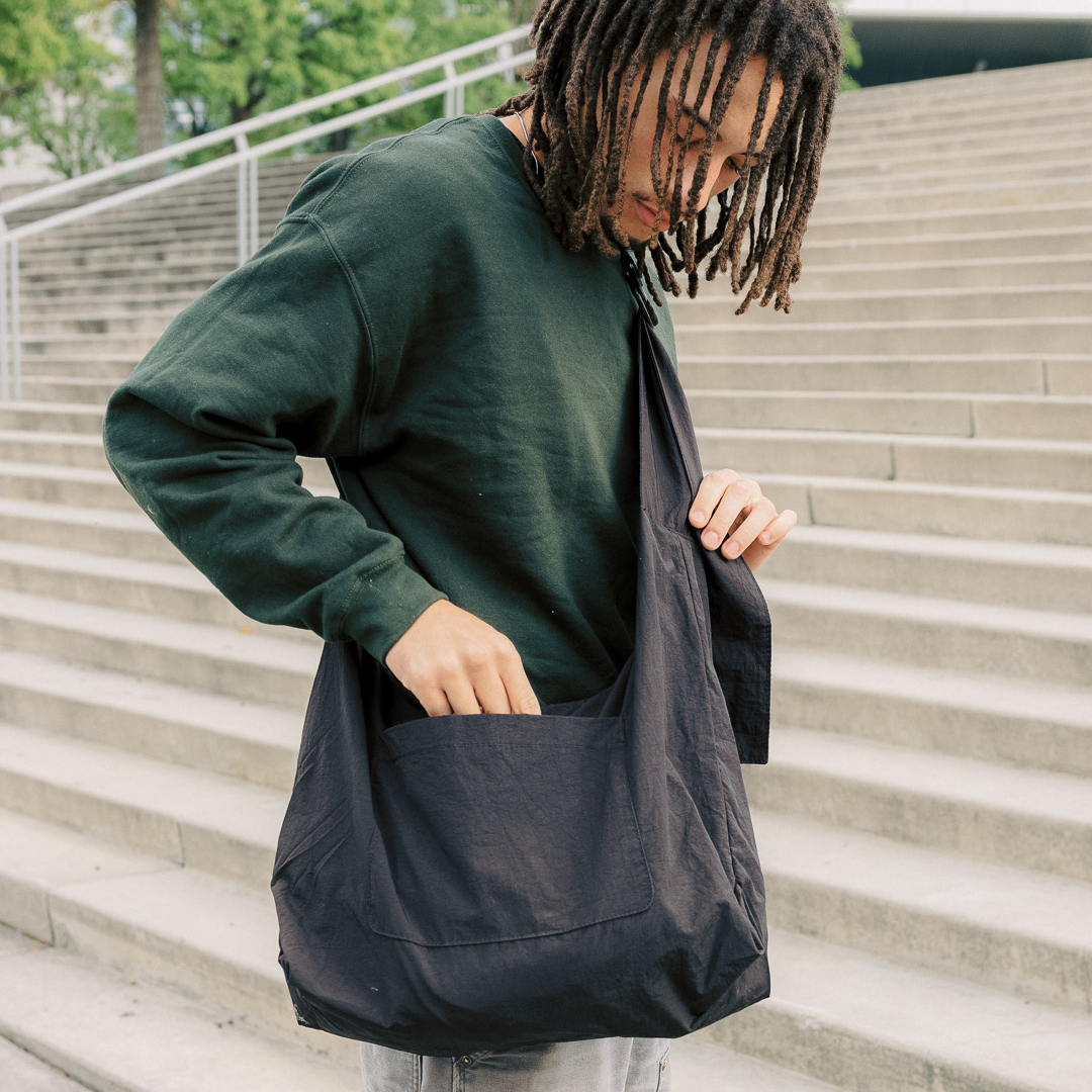 Large Slouchy Shoulder Bag - Black - Thread®