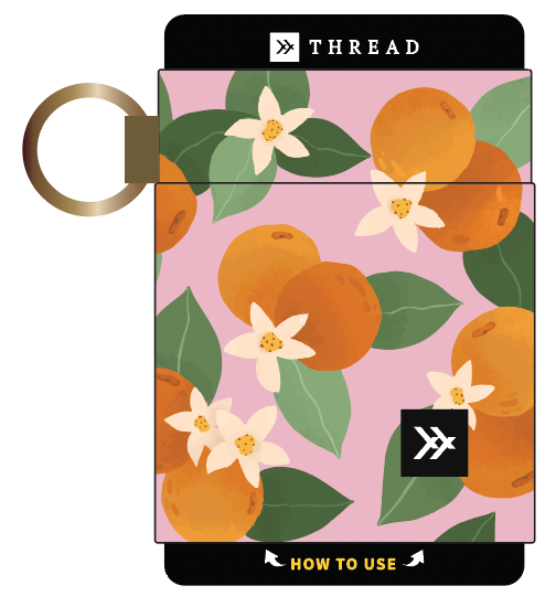 Pink Oranges Elastic Wallet