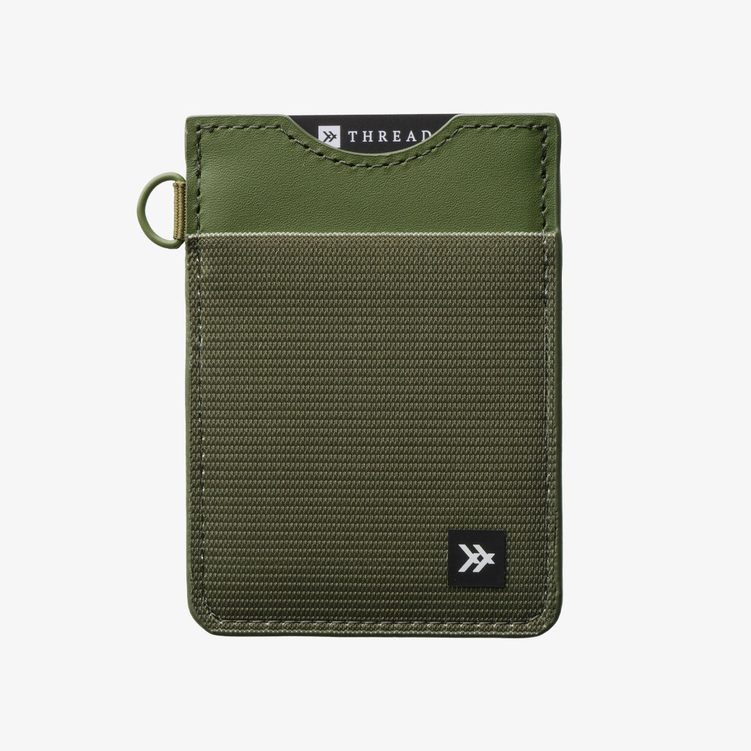 Vertical Leather Wallet - Olive - Thread®