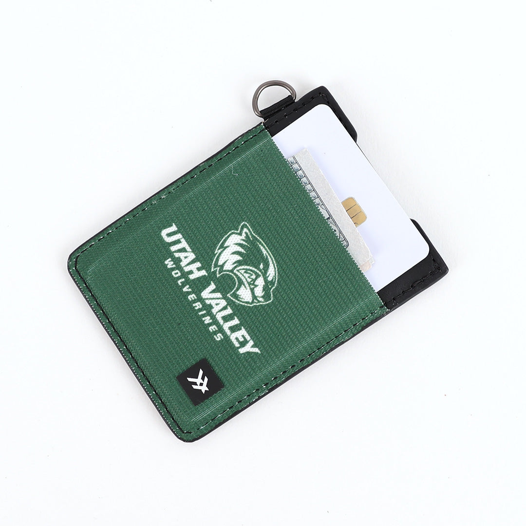 Vertical Leather Wallet - UVU Green - Thread®