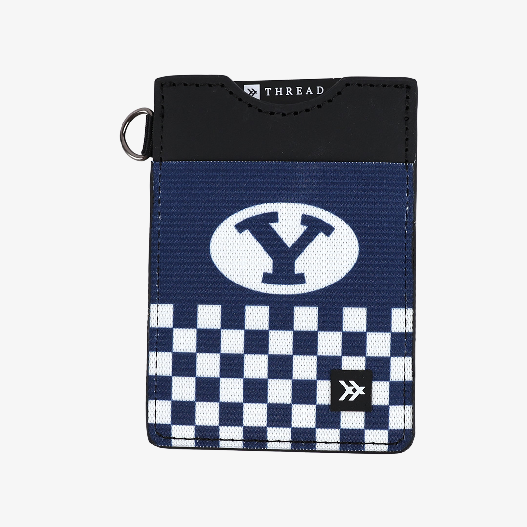 BYU Checker - Vertical Leather Wallet