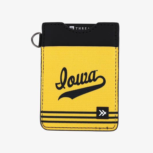 University of Iowa Yellow - Vertical Leather Wallet