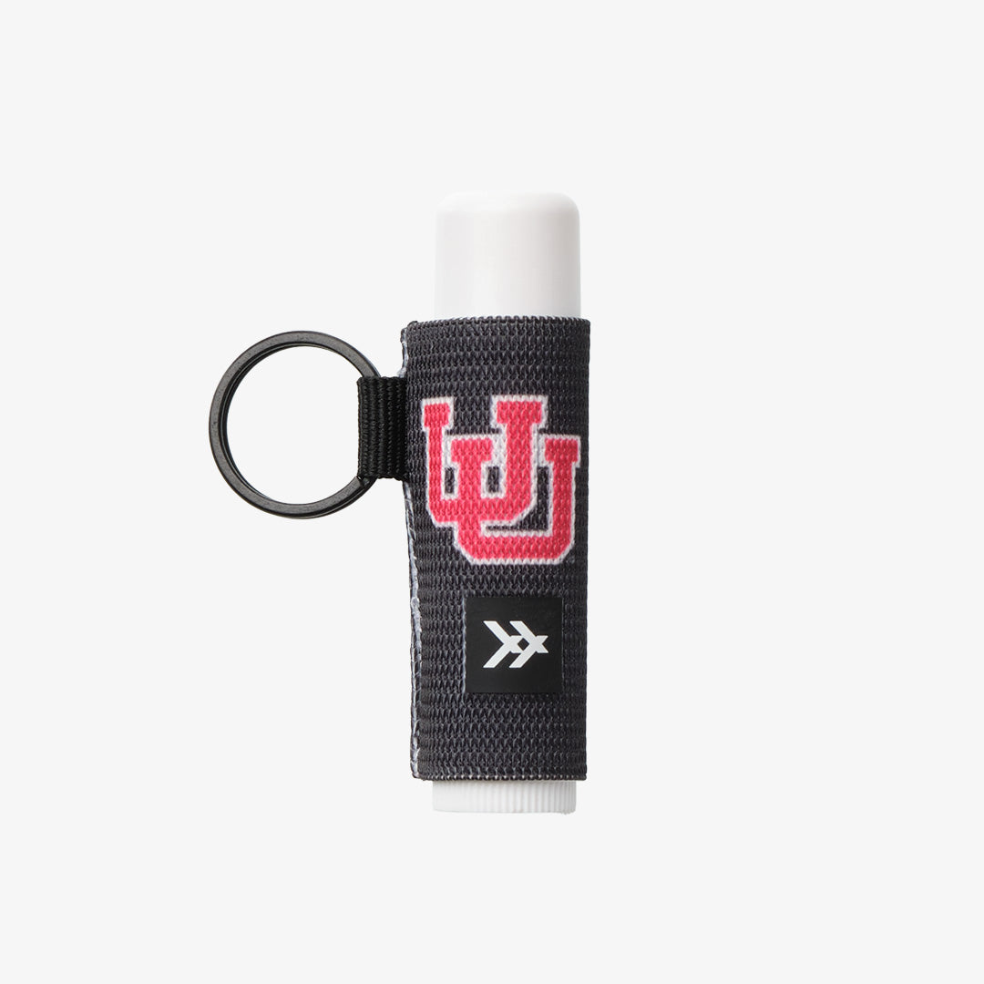 Chapstick Holder Keychain - UofU Interlocking Black - Thread®