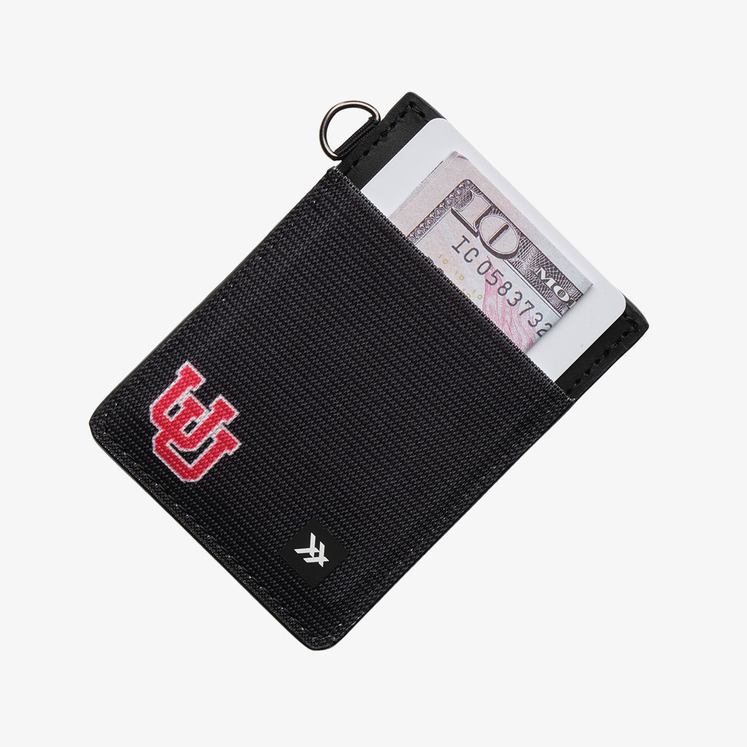Vertical Leather Wallet - UofU Interlocking Black - Thread®