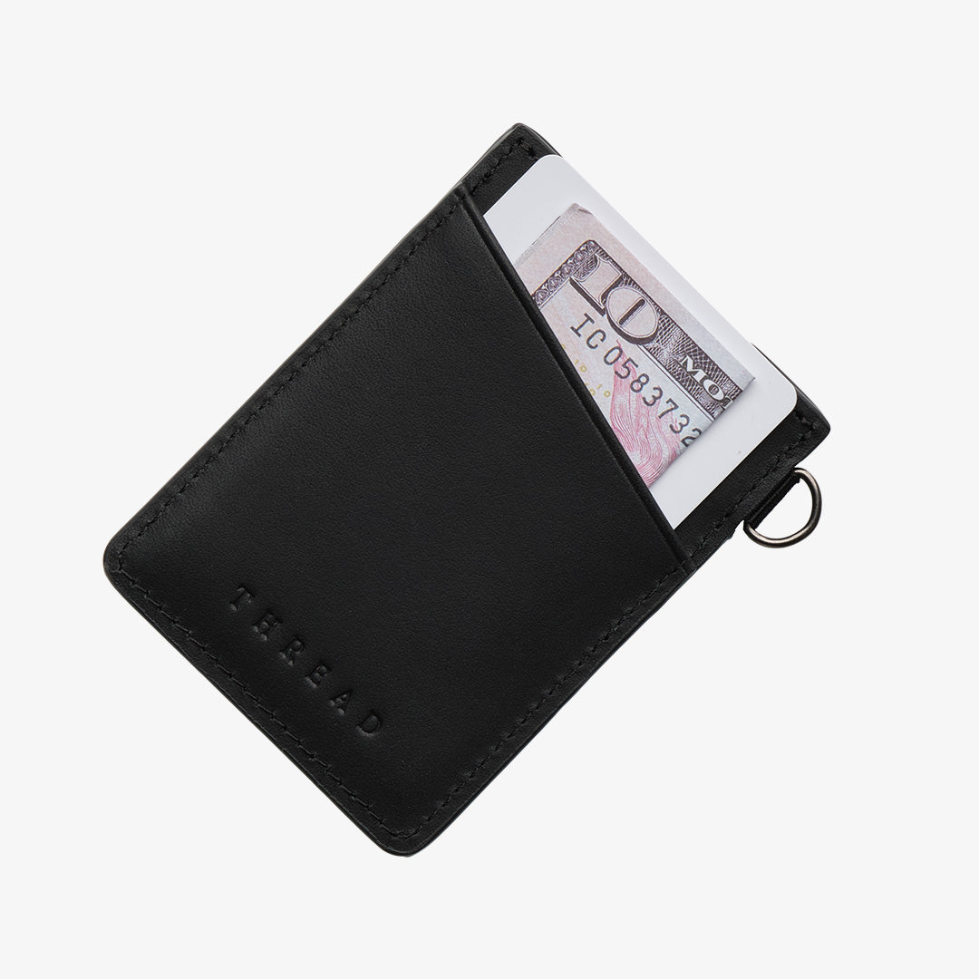 Vertical Leather Wallet - UofU Interlocking Black - Thread®