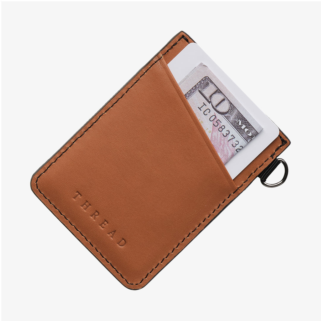 Vertical Leather Wallet - University of Miami White - Thread®
