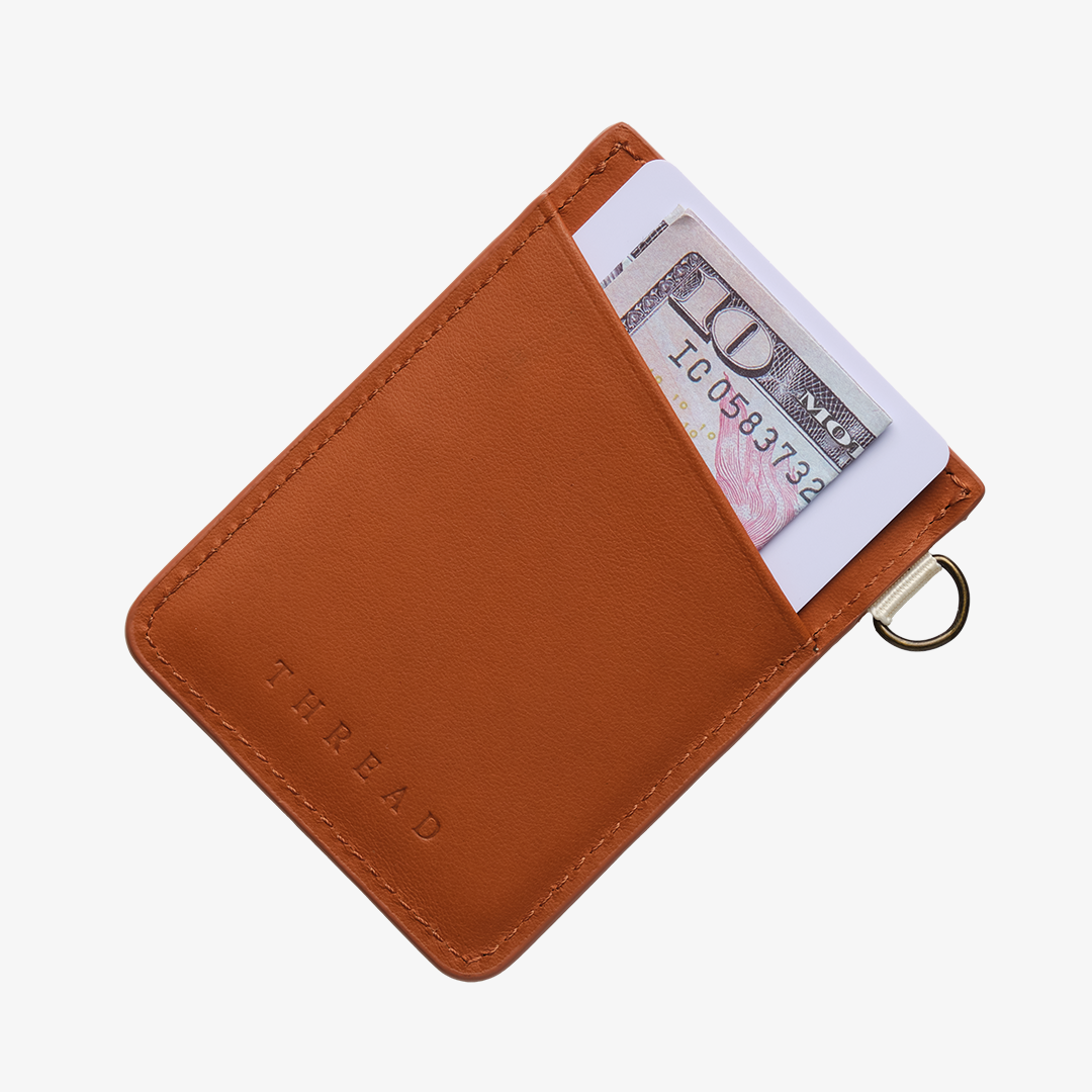 Vertical Leather Wallet - Shells - Thread®