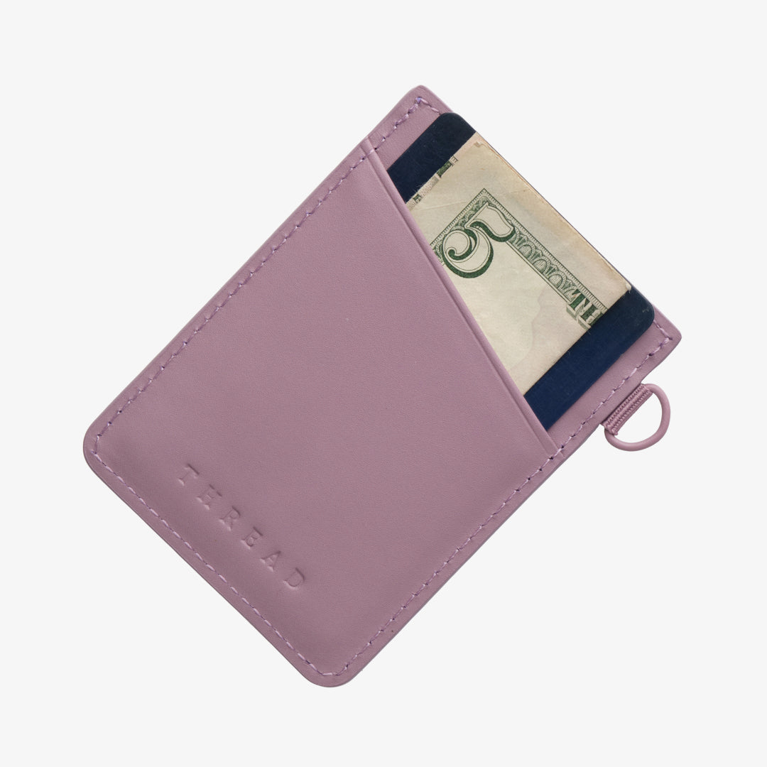 Vertical Leather Wallet - Mauve - Thread®