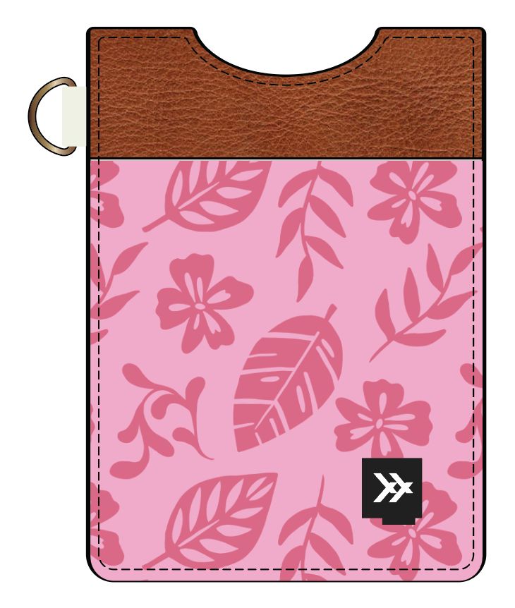 Pink Tropic Vertical Leather Wallet