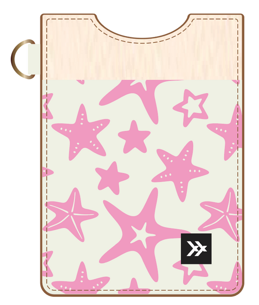 Starfish Pink Vertical Leather Wallet