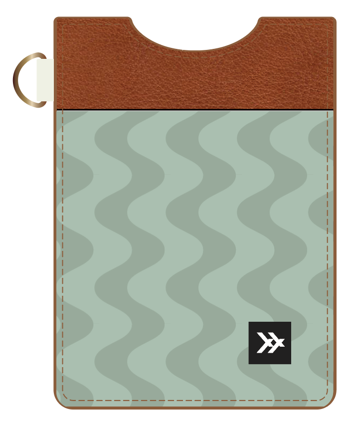 Waves Sage Vertical Leather Wallet