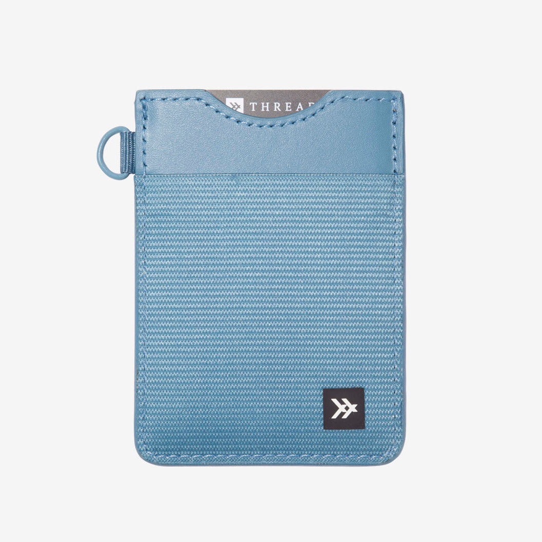 Vertical Leather Wallet - Surf Blue - Thread®