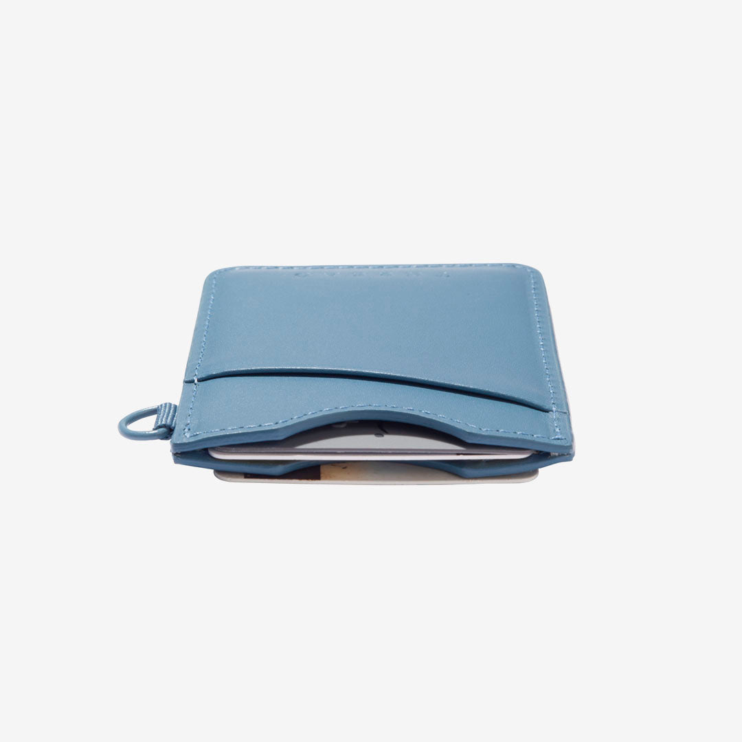Vertical Leather Wallet - Surf Blue - Thread®