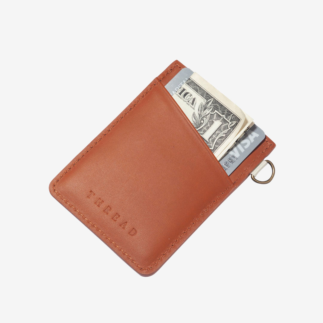 Vertical Leather Wallet - Luna Beige - Thread®