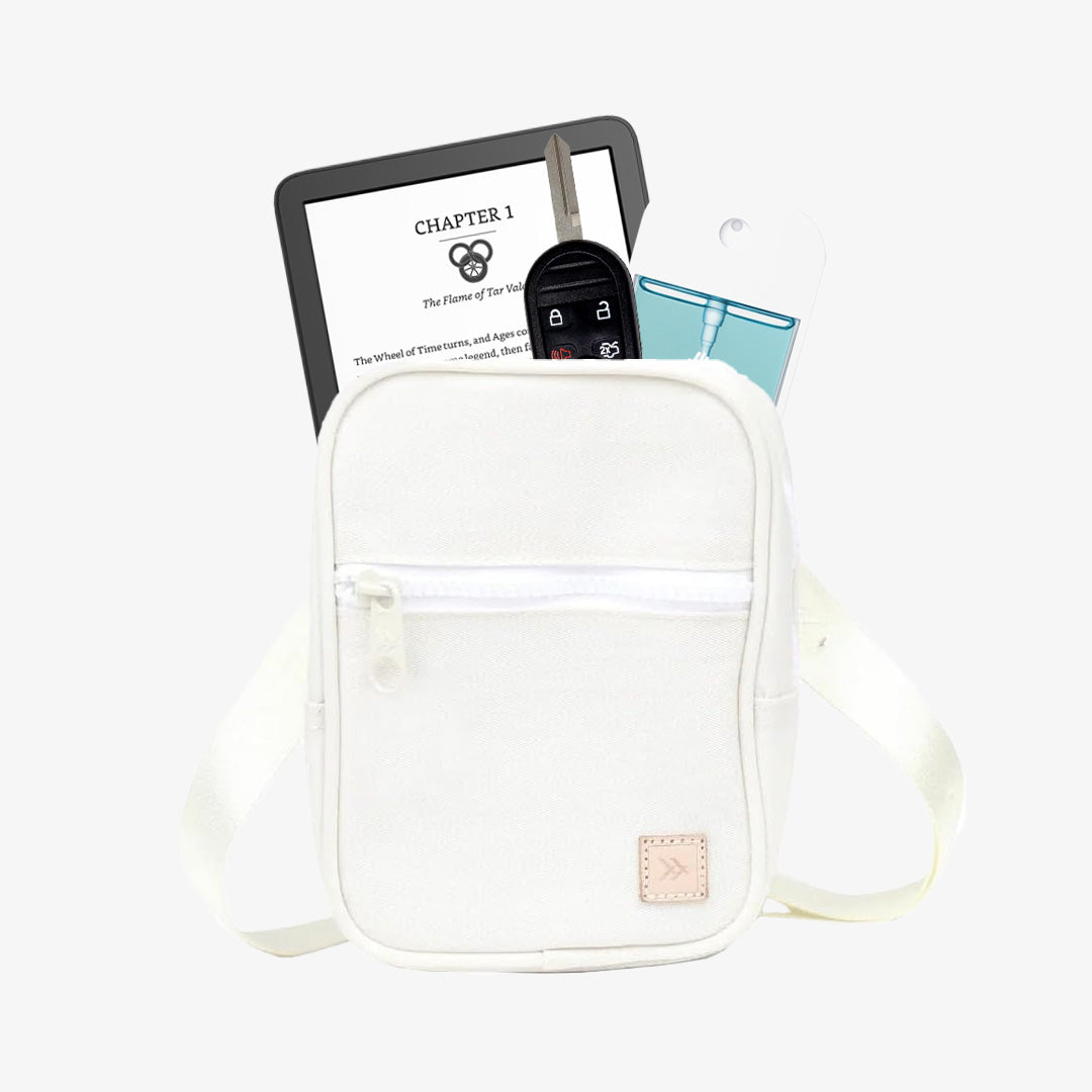 Thread® Off White crossbody bag with adjustable jacquard strap