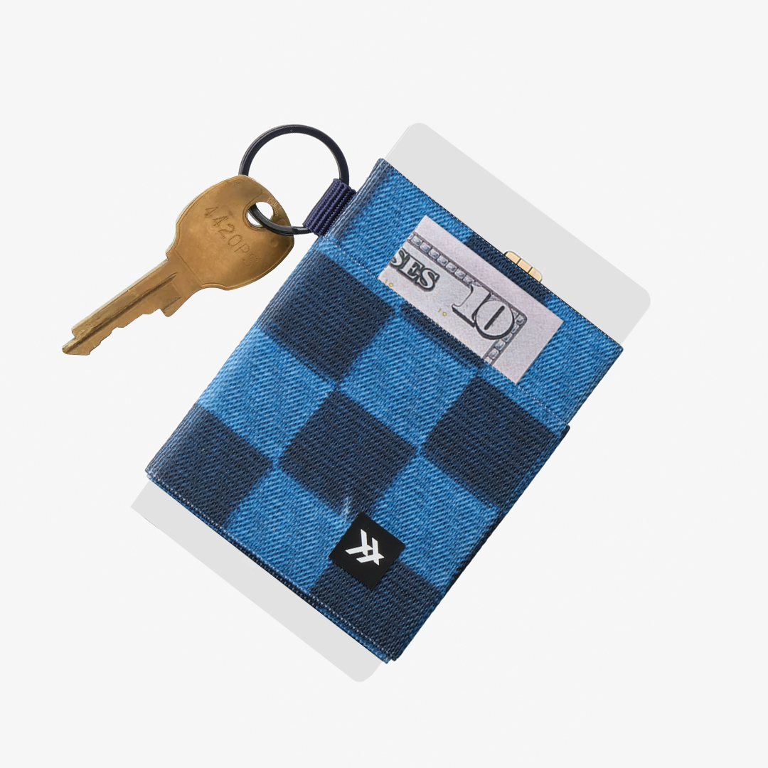 Elastic Wallet - Denim Check - Thread®