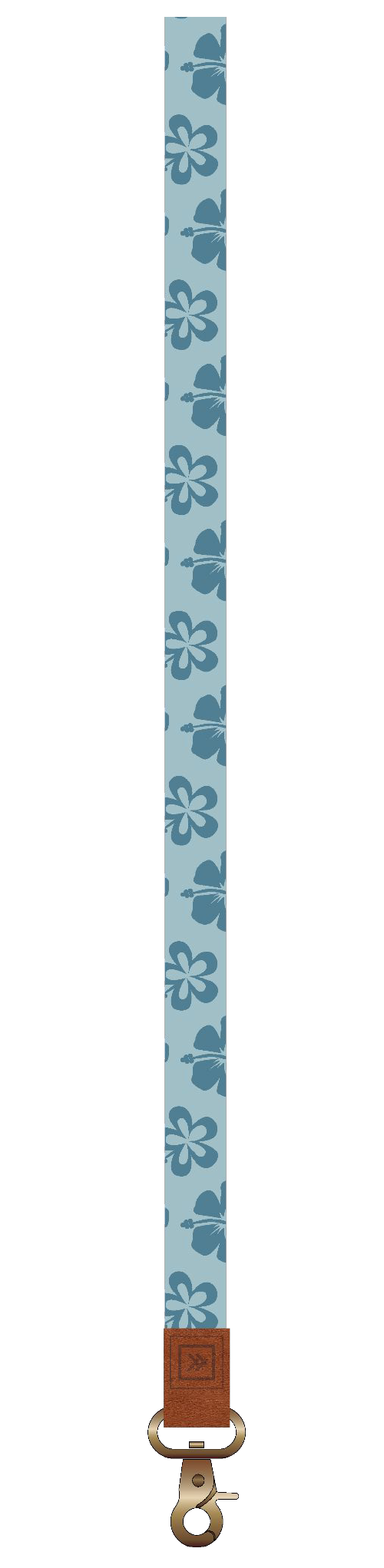 Hawaiian Floral Blue Neck Lanyard