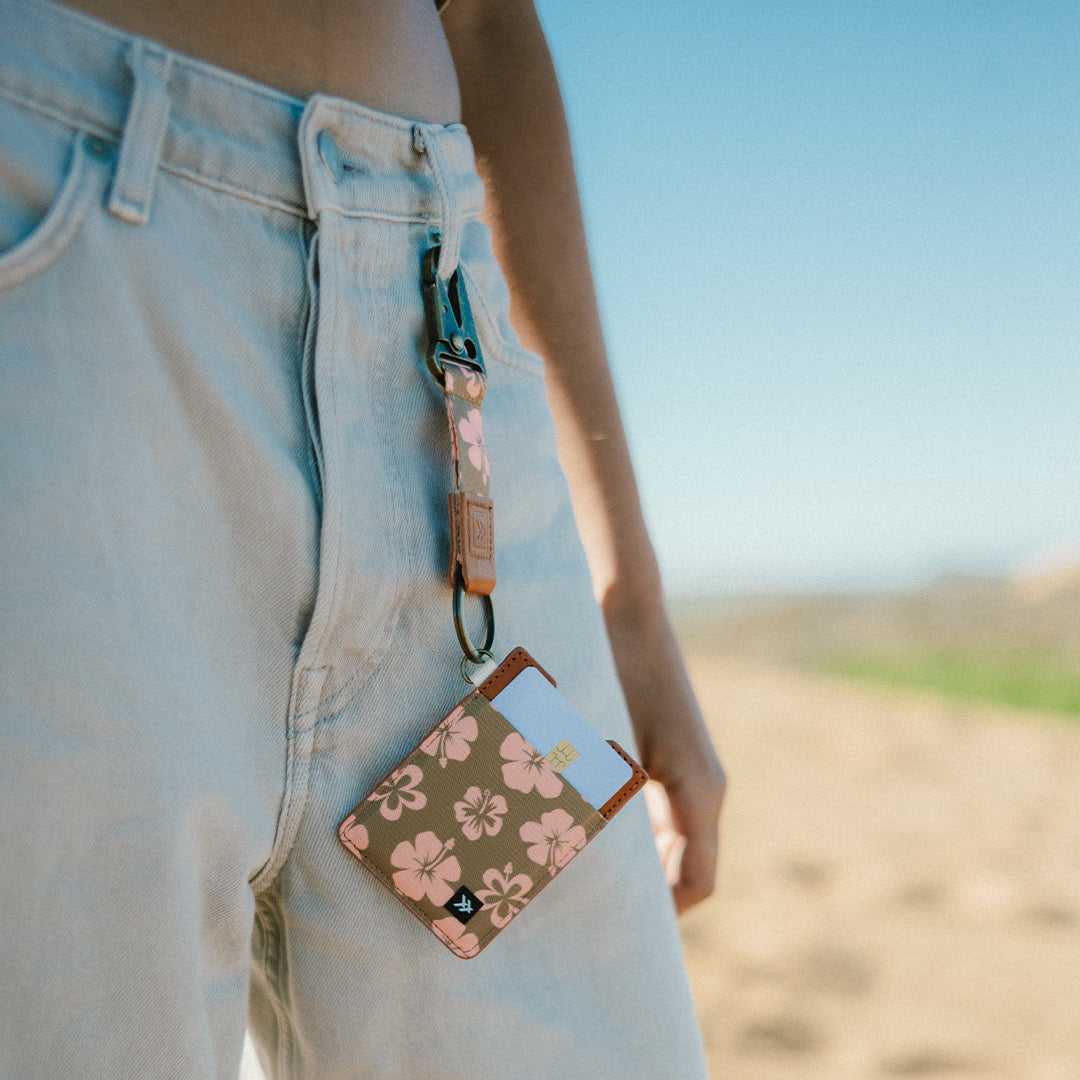 Vertical Leather Wallet - Hawaiian Floral - Thread®