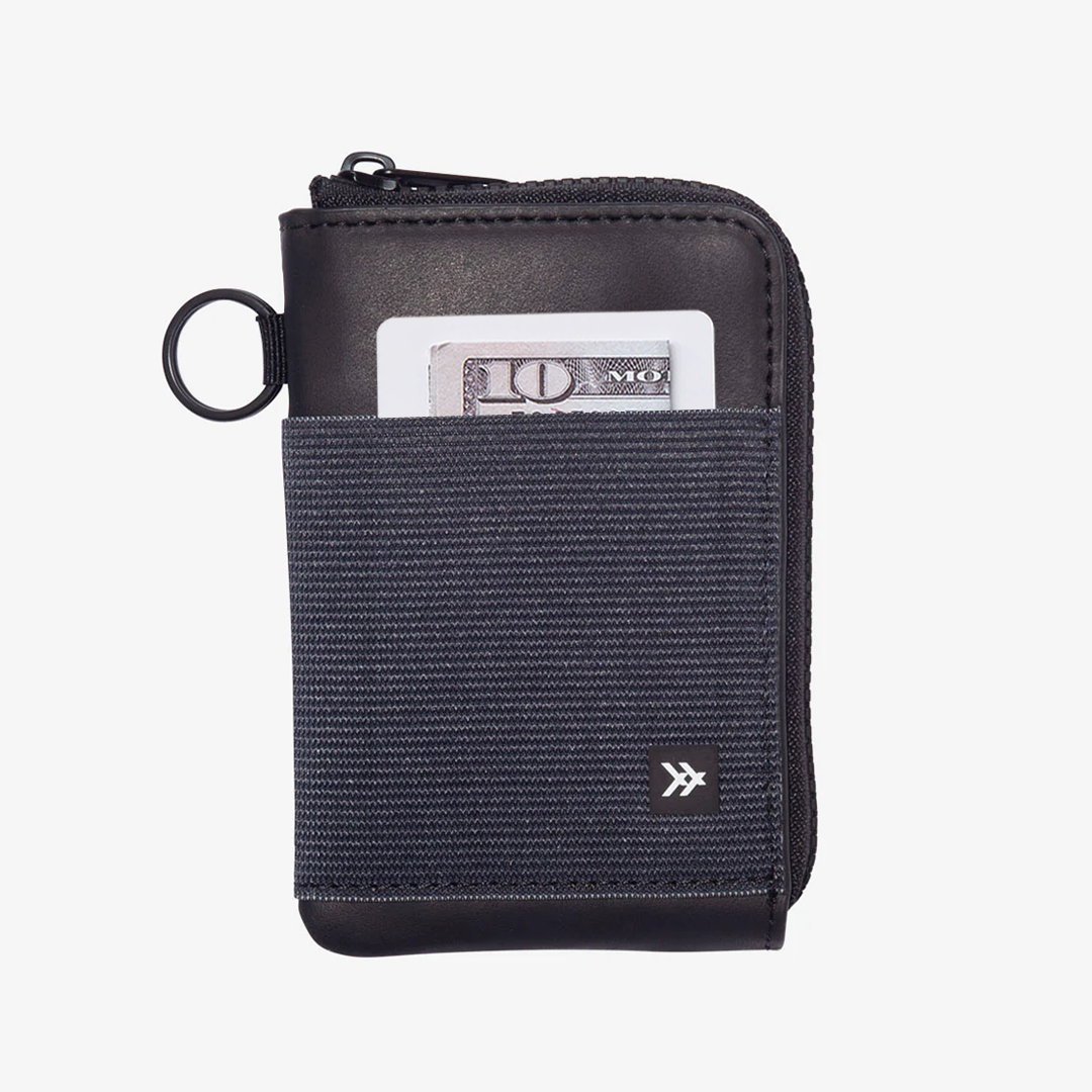 Black - Leather Zip Wallet