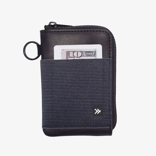 Black - Leather Zip Wallet
