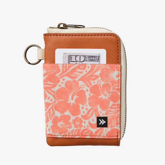 Coral Crush - Leather Zip Wallet