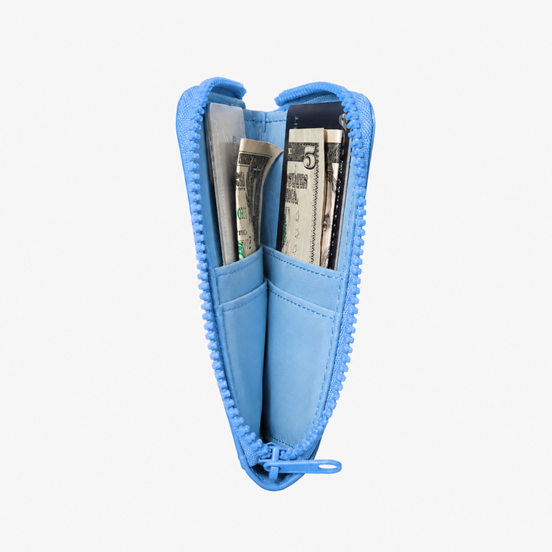 Leather Zip Wallet - Cornflower - Thread®