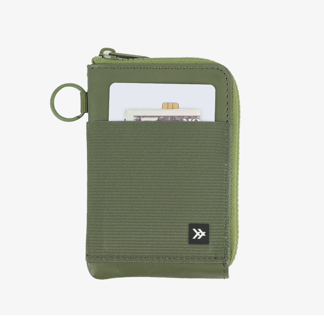 Leather Zip Wallet - Olive - Thread®