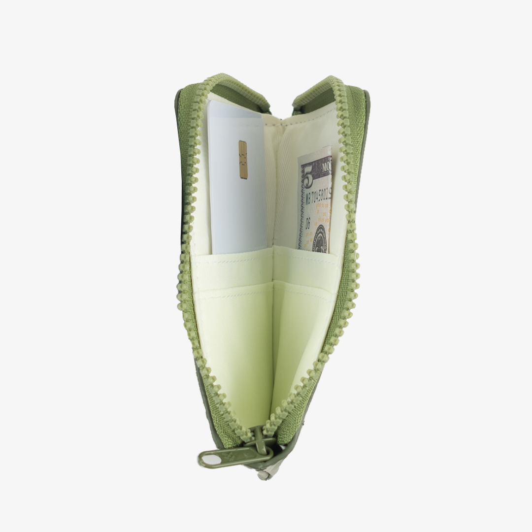 Leather Zip Wallet - Olive - Thread®