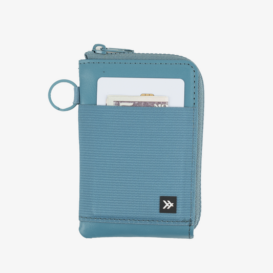 Leather Zip Wallet - Surf Blue - Thread®