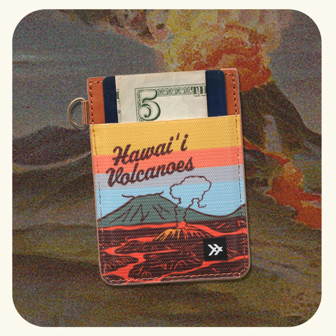 Vertical Leather Wallet - Hawaii Volcanoes - Thread®