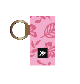 Pink Tropic Chapstick Holder Keychain