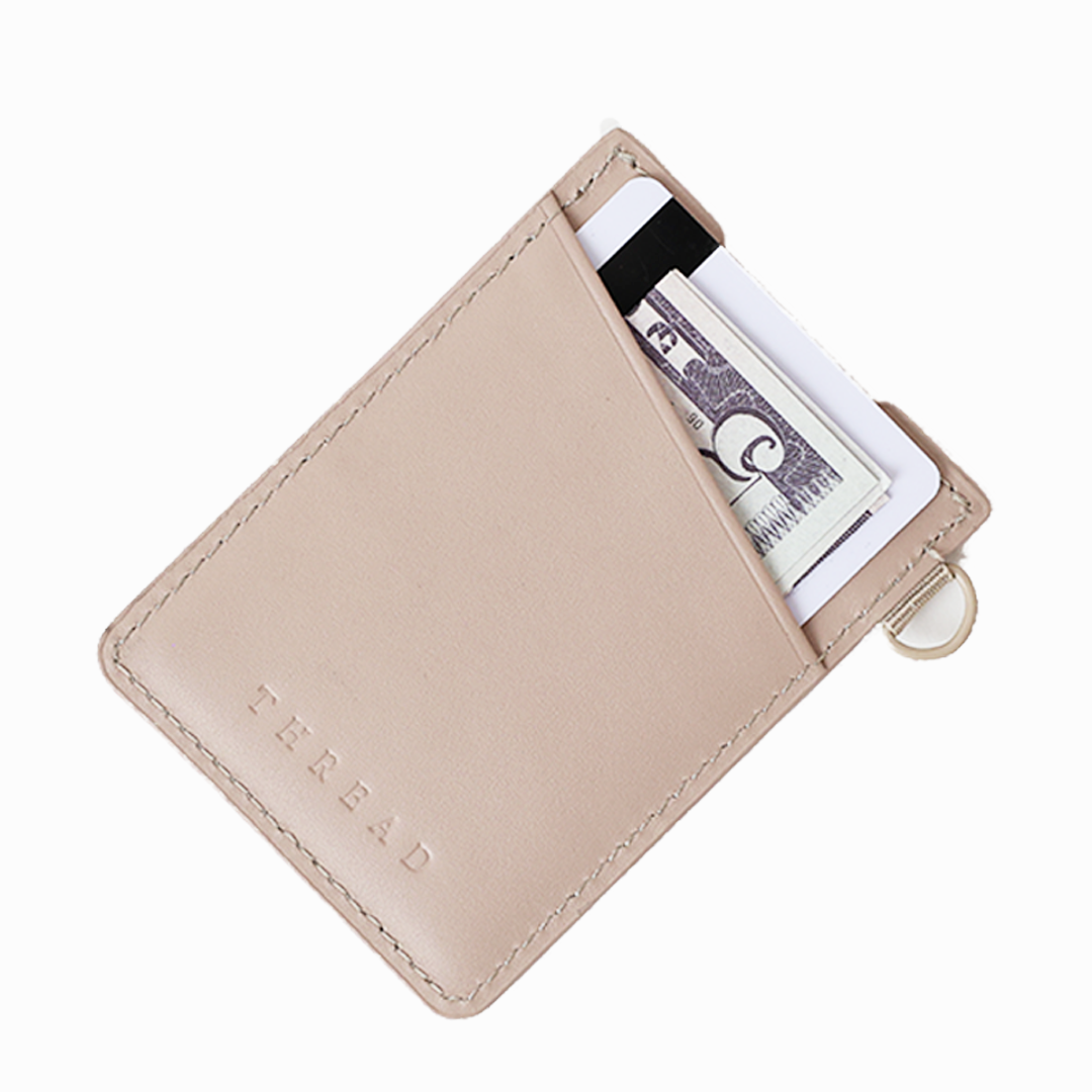 Vertical Leather Wallet - Sand - Thread®
