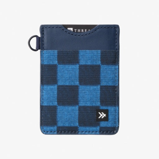 Denim Check Vertical Leather Wallet