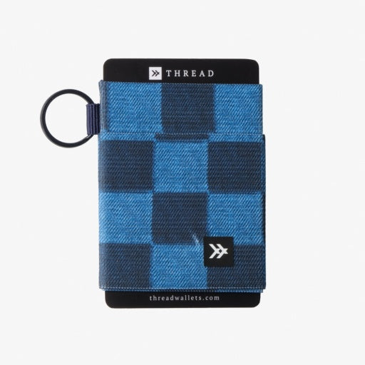 Denim Check Elastic Wallet