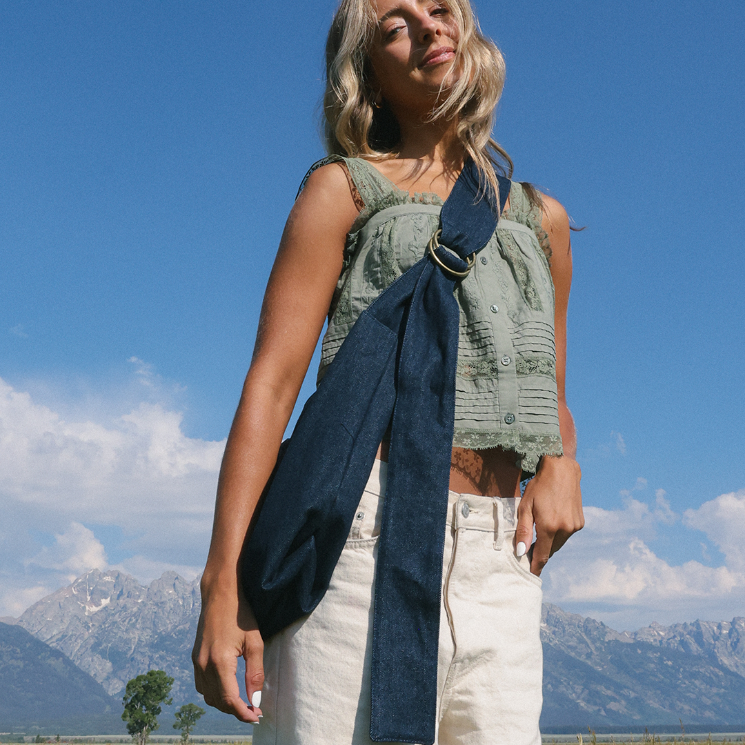 Small Slouchy Shoulder Bag - Denim - Thread®