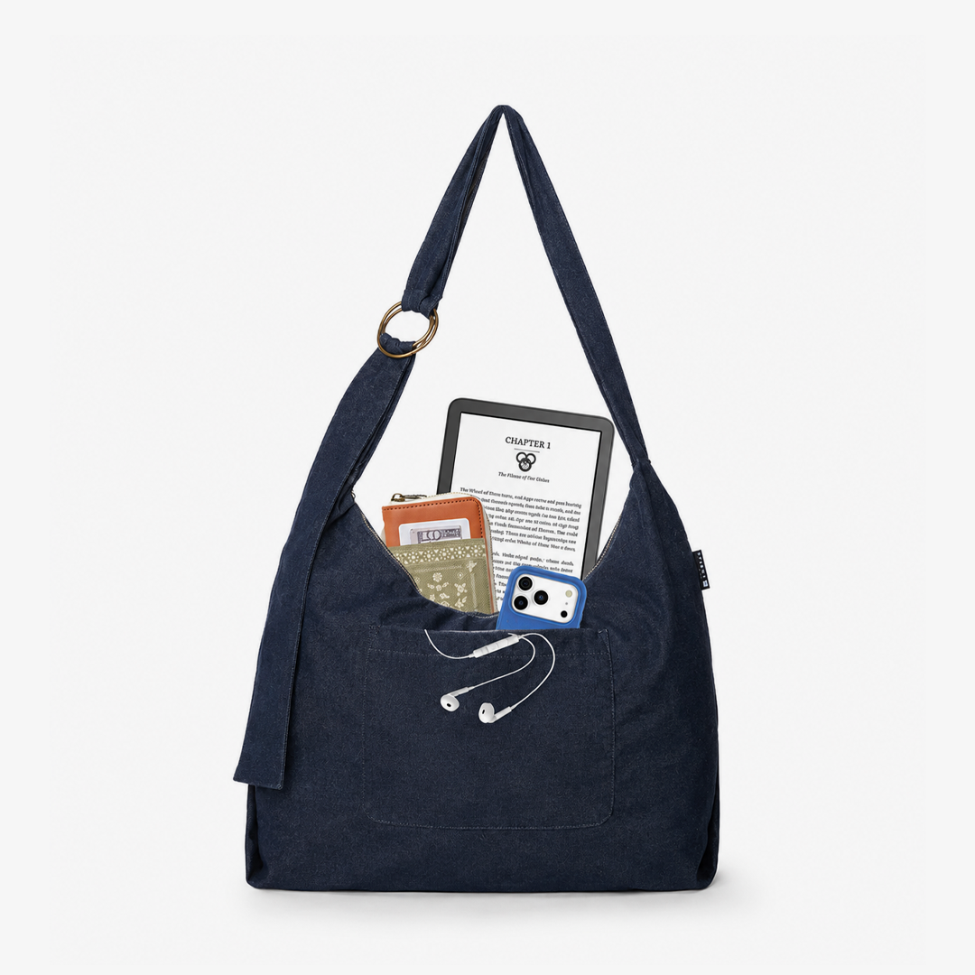 Small Slouchy Shoulder Bag - Denim - Thread®