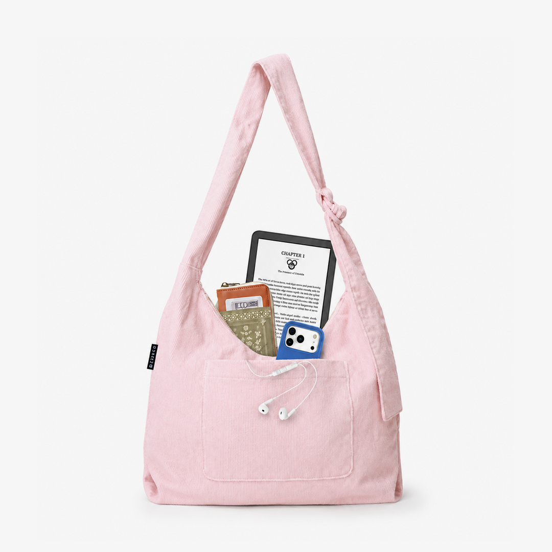 Small Slouchy Shoulder Bag - Rose Dust Corduroy - Thread®
