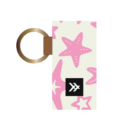 Starfish Pink Chapstick Holder Keychain