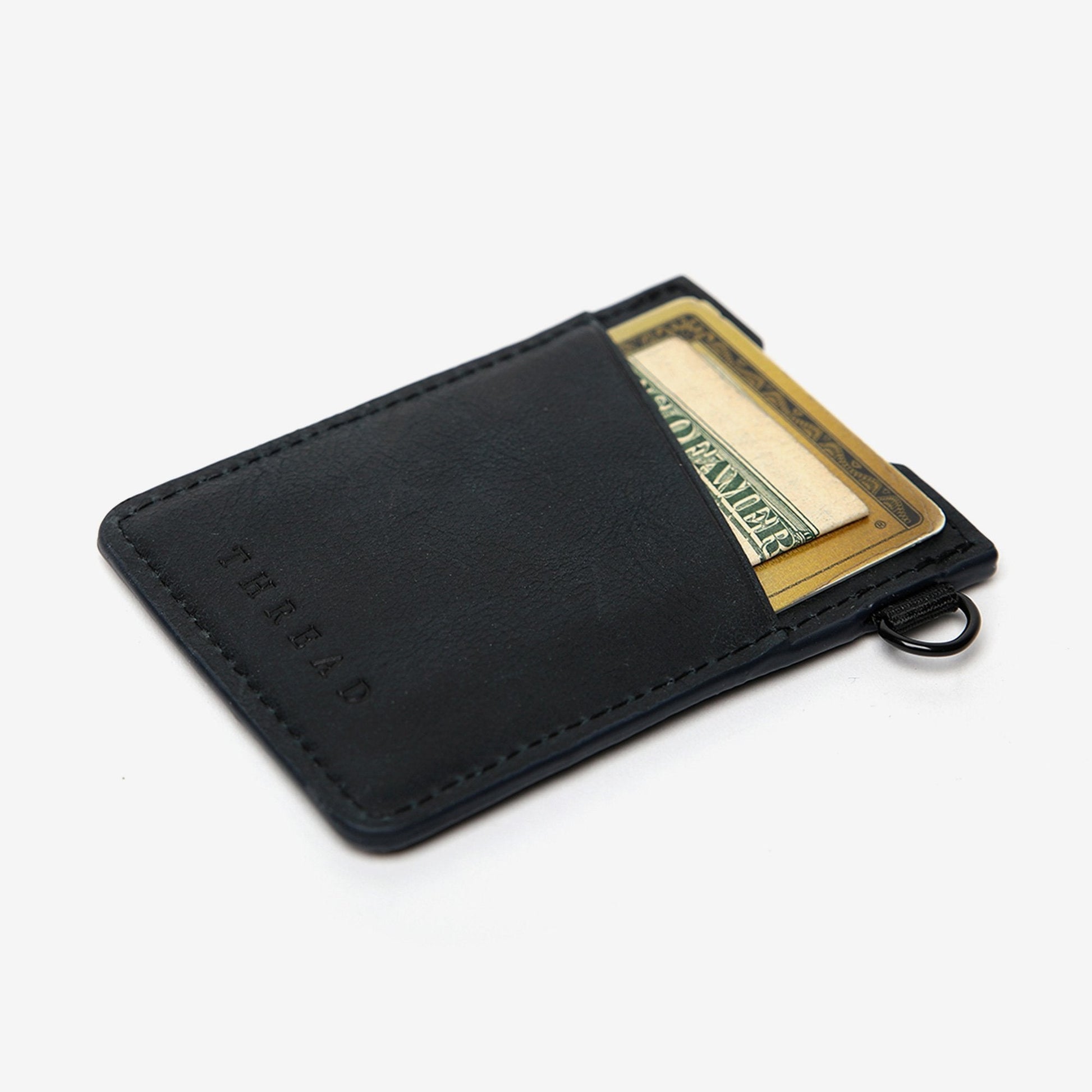 Vertical Leather Wallet - Black - Thread®