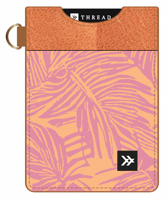 Florida Palms Pink Vertical Leather Wallet